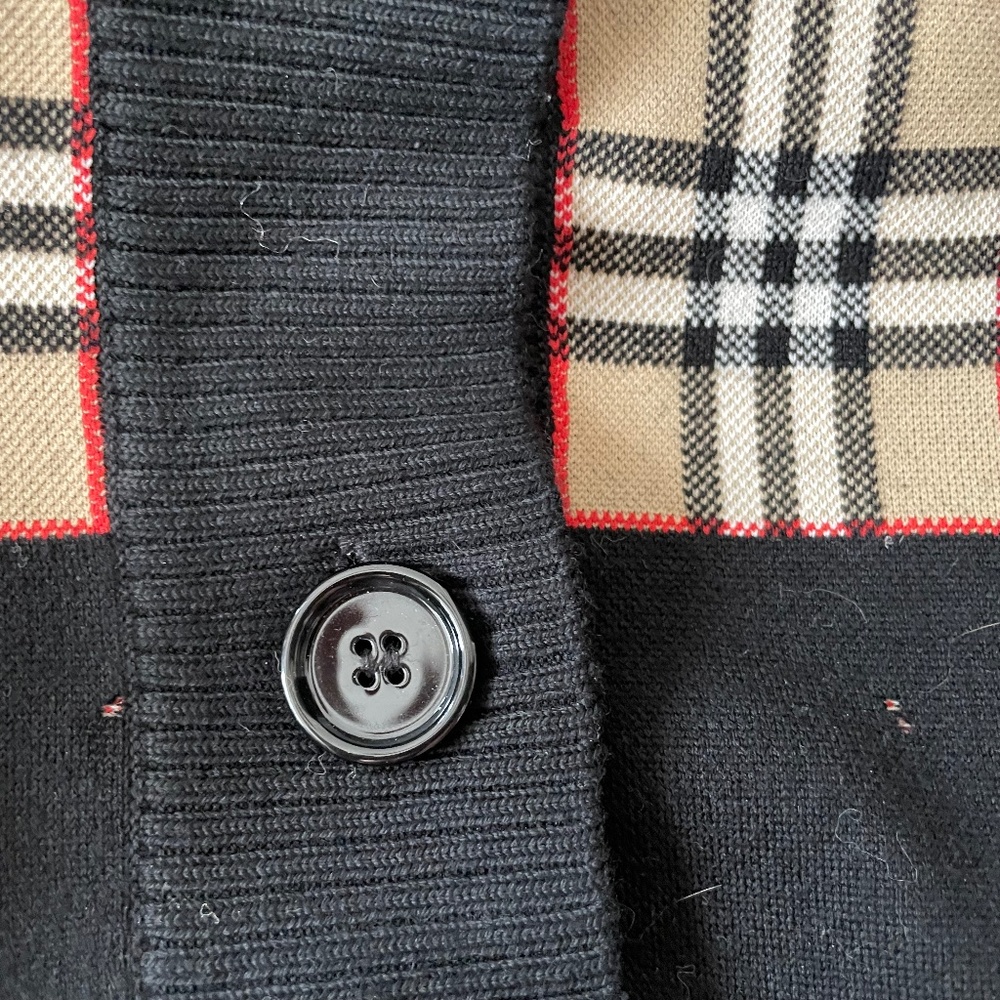 EMT 420 Burberry Chequer Merino Wool Blend Cardigan - Picture 6 of 8